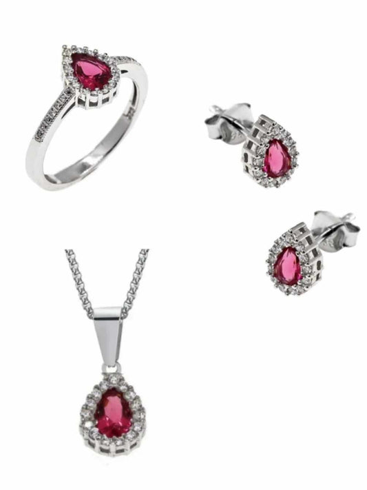 Set Red Zircon 925