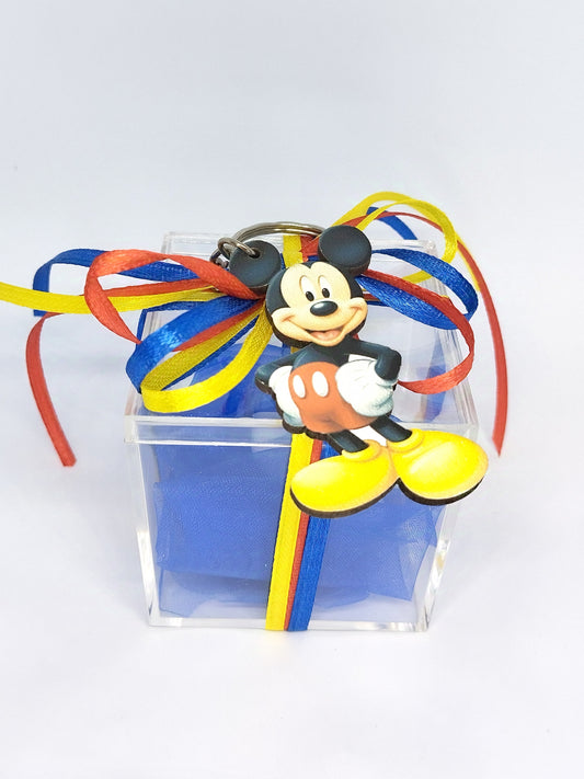 Μπομπονιέρα κουτάκι plexiglass με μπρελόκ Mickey Mouse